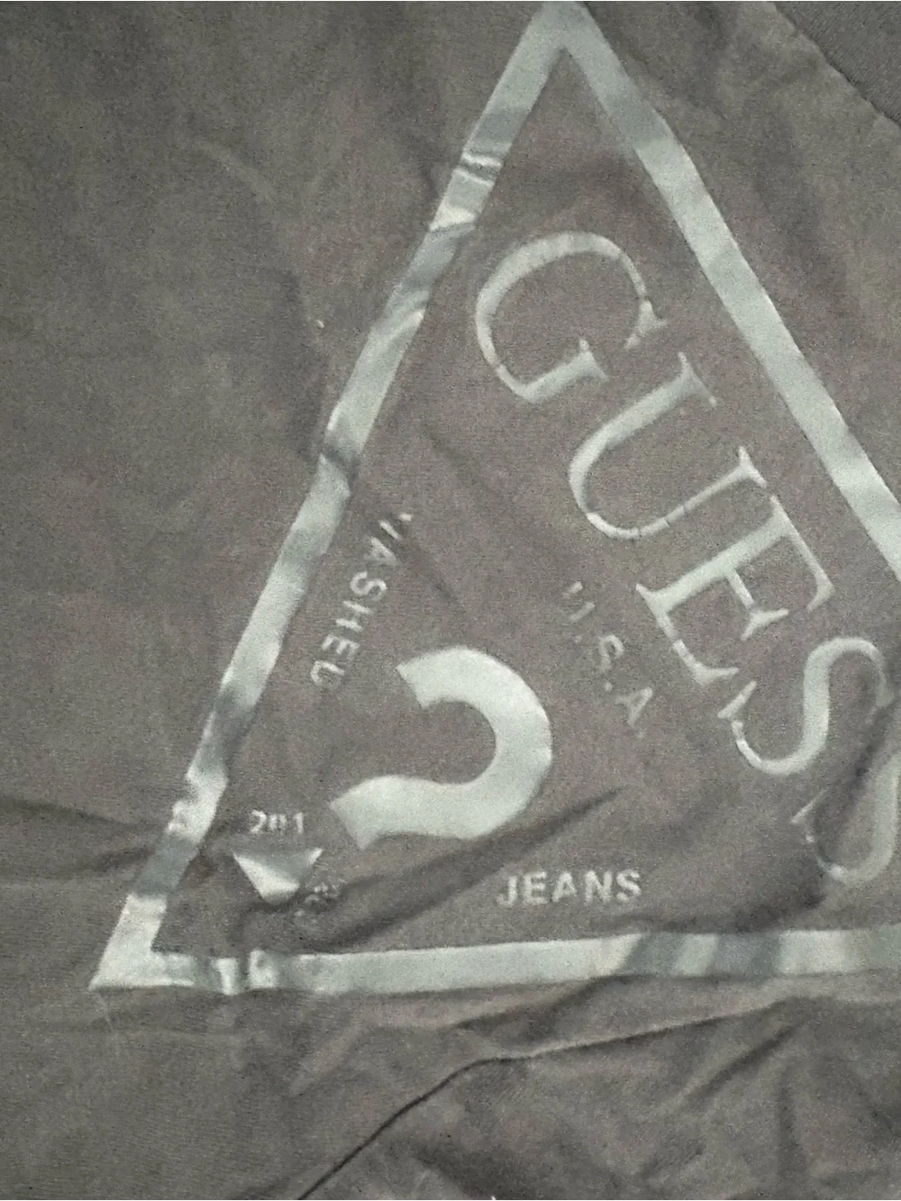 GUESS Men's Black V-Neck Logo Tee - Picture 2 of 3